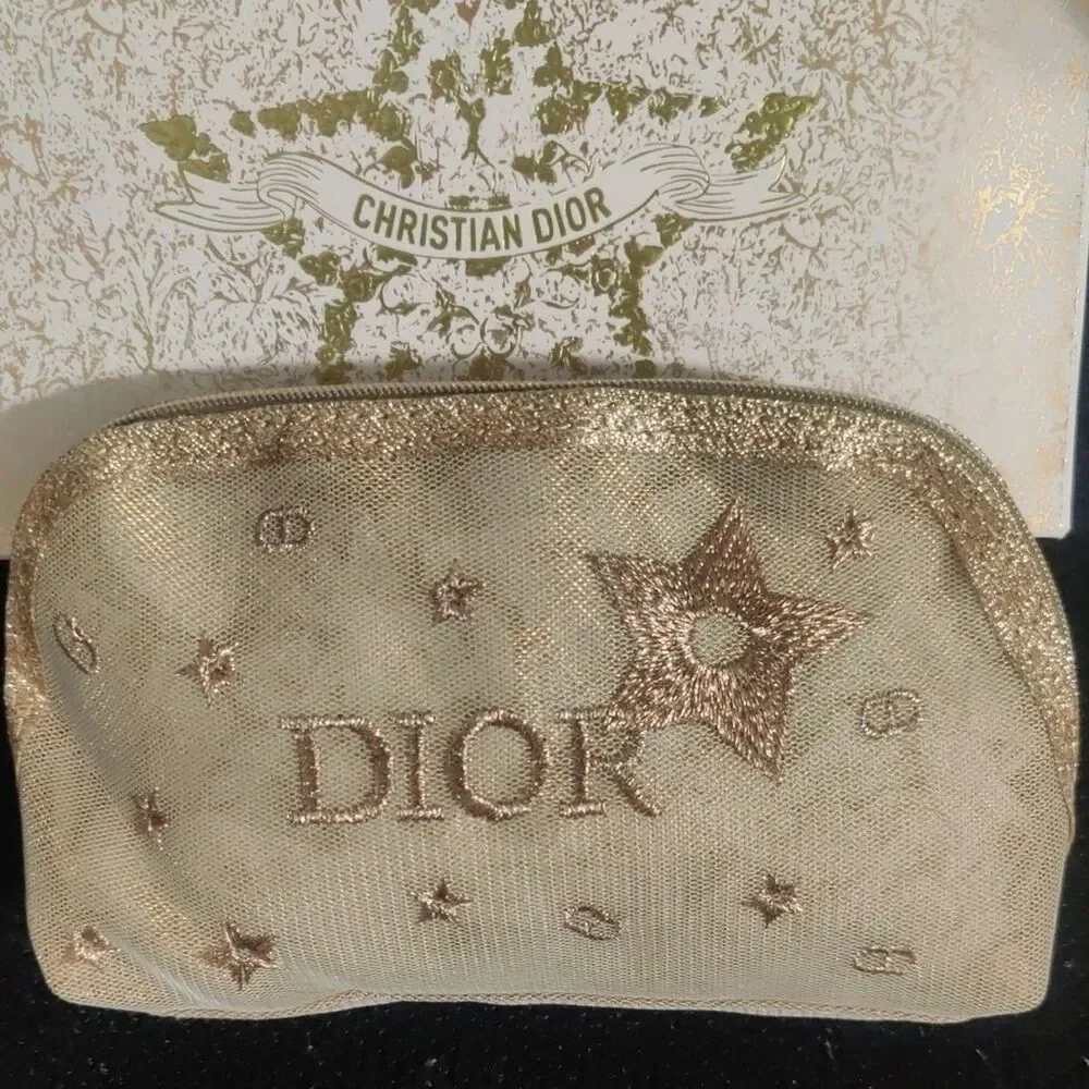 Dior Gold Star Cosmetic Bag – Limited Edition – NWT – Holiday Collector
